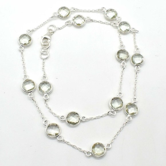 Silver Green Amethyst Necklace - Picture 1 of 3